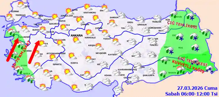 Cuma Günü Sabah hava durumu