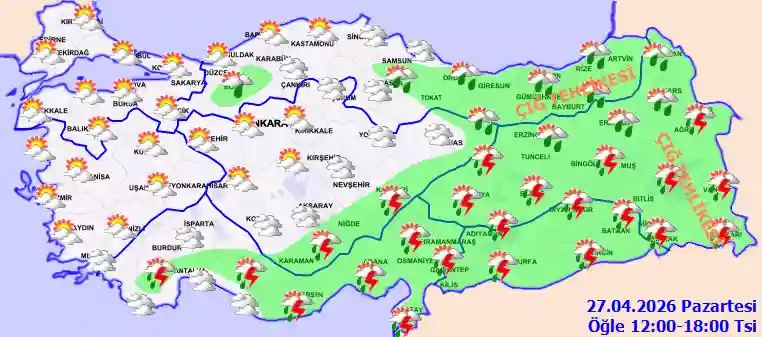Hava durumu 27 Nisan 2026 Pazartesi günü hava nasıl olacak?
