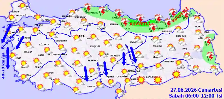 Cumartesi Günü Sabah hava durumu