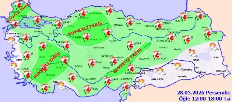 Hava durumu 28 Mayıs 2026 Perşembe günü hava nasıl olacak? Hava durumu 28 Mayıs 2026 Perşembe günü hava nasıl olacak?