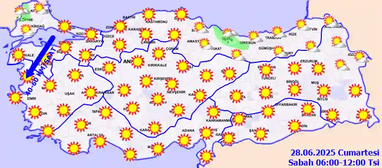 Pazar Günü Sabah hava durumu
