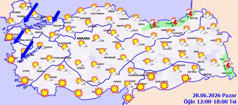 Hava durumu 28 Haziran 2026 Pazar günü hava nasıl olacak?