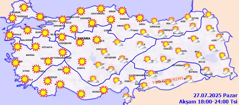 Salı Günü Akşam hava durumu