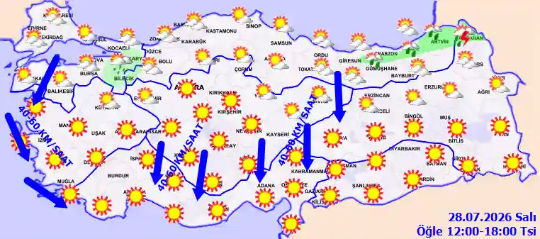 Hava durumu 28 Temmuz 2026 Salı günü hava nasıl olacak?