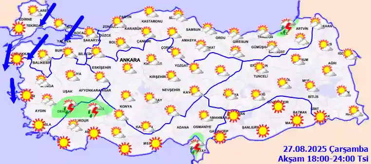Cuma Günü Akşam hava durumu