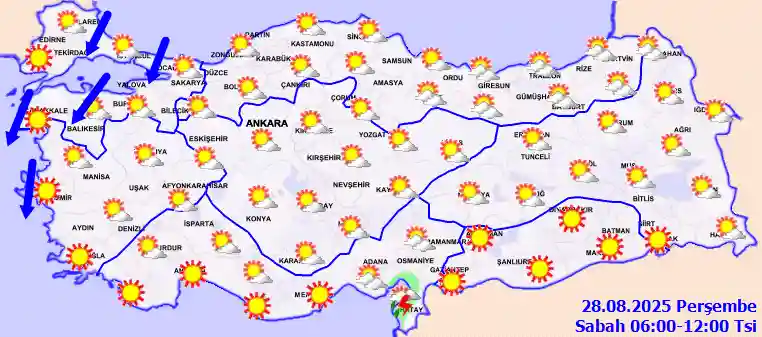 Cuma Günü Sabah hava durumu