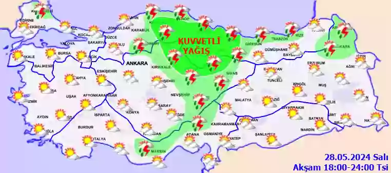 Perşembe Günü Akşam hava durumu