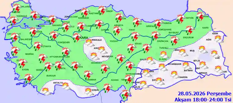 Cuma Günü Akşam hava durumu