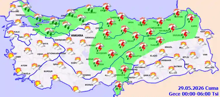 Cuma Günü Gece hava durumu