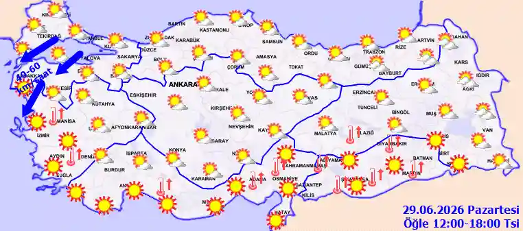 Hava durumu 29 Haziran 2026 Pazartesi günü hava nasıl olacak?