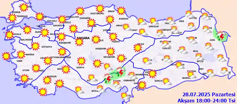 Çarşamba Günü Akşam hava durumu