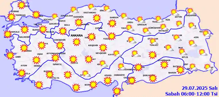 Çarşamba Günü Sabah hava durumu