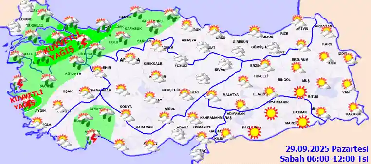 Salı Günü Sabah hava durumu