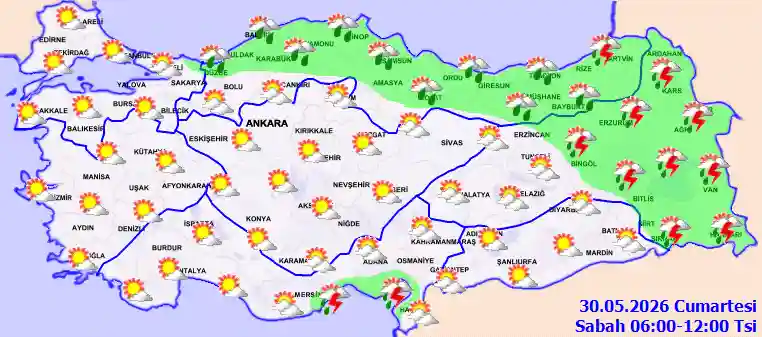 Cumartesi Günü Sabah hava durumu