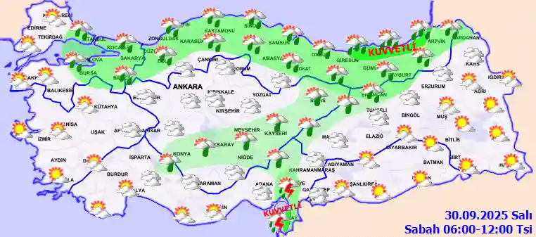 Çarşamba Günü Sabah hava durumu