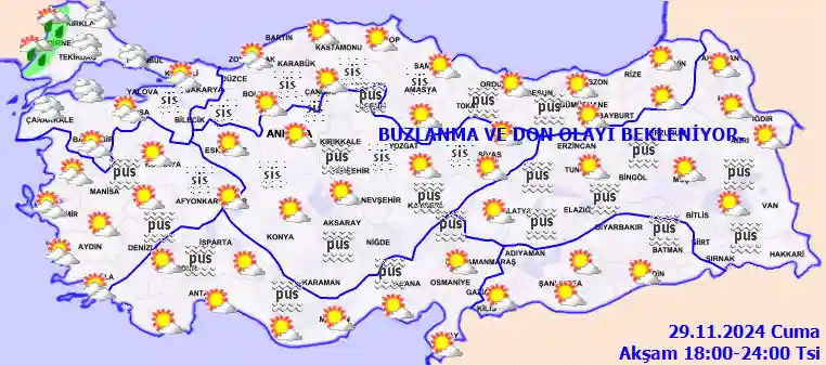 Pazar Günü Akşam hava durumu