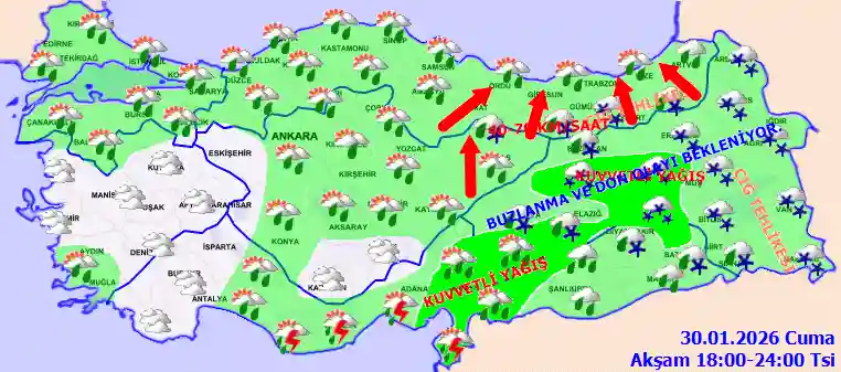 Pazar Günü Akşam hava durumu