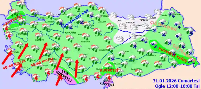 Hava durumu 1 Şubat 2026 Pazar günü hava nasıl olacak?