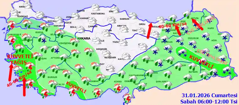 Pazar Günü Sabah hava durumu