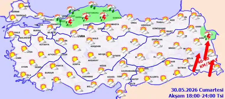 Pazar Günü Akşam hava durumu