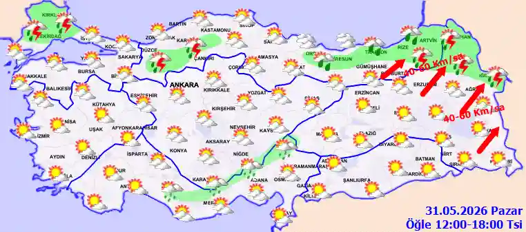 Hava durumu 31 Mayıs 2026 Pazar günü hava nasıl olacak?