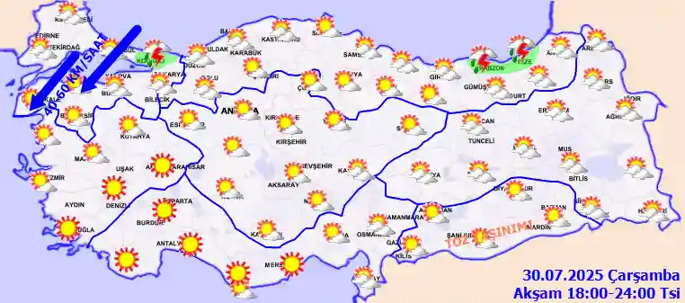 Cuma Günü Akşam hava durumu
