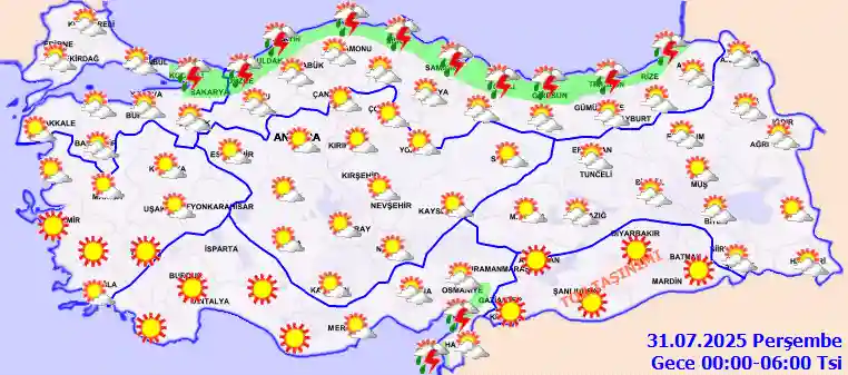 Cuma Günü Gece hava durumu
