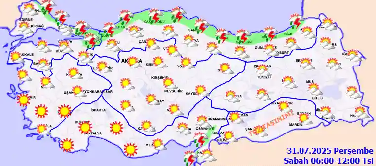 Cuma Günü Sabah hava durumu